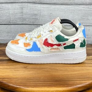 Nike Air Force 1 LX Tear Away Red Swoosh Sneaker CJ1650-101 Womens Shoe Size 9.5